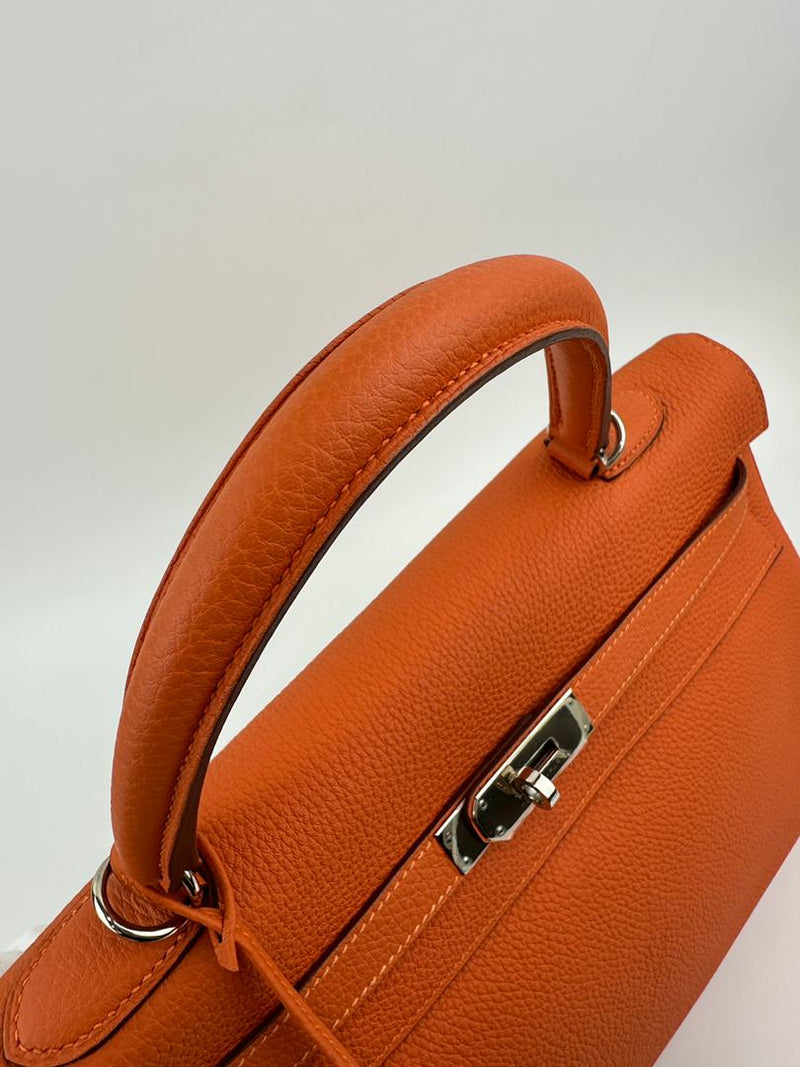 Kelly 35 Orange Togo PHW Retourne (Cash Price in Description)