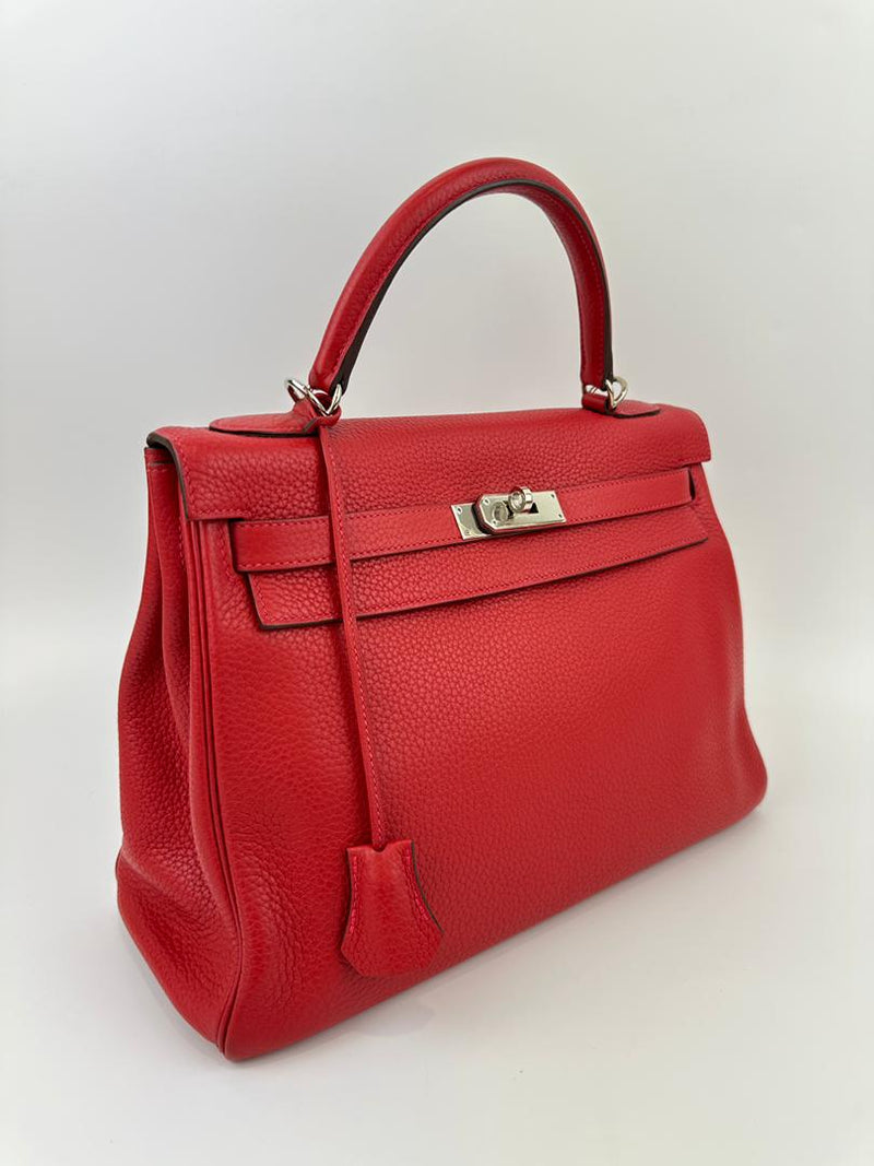 Kelly 32 Clemence Rouge Casaque Retourne PHW (Cash Price in Description)