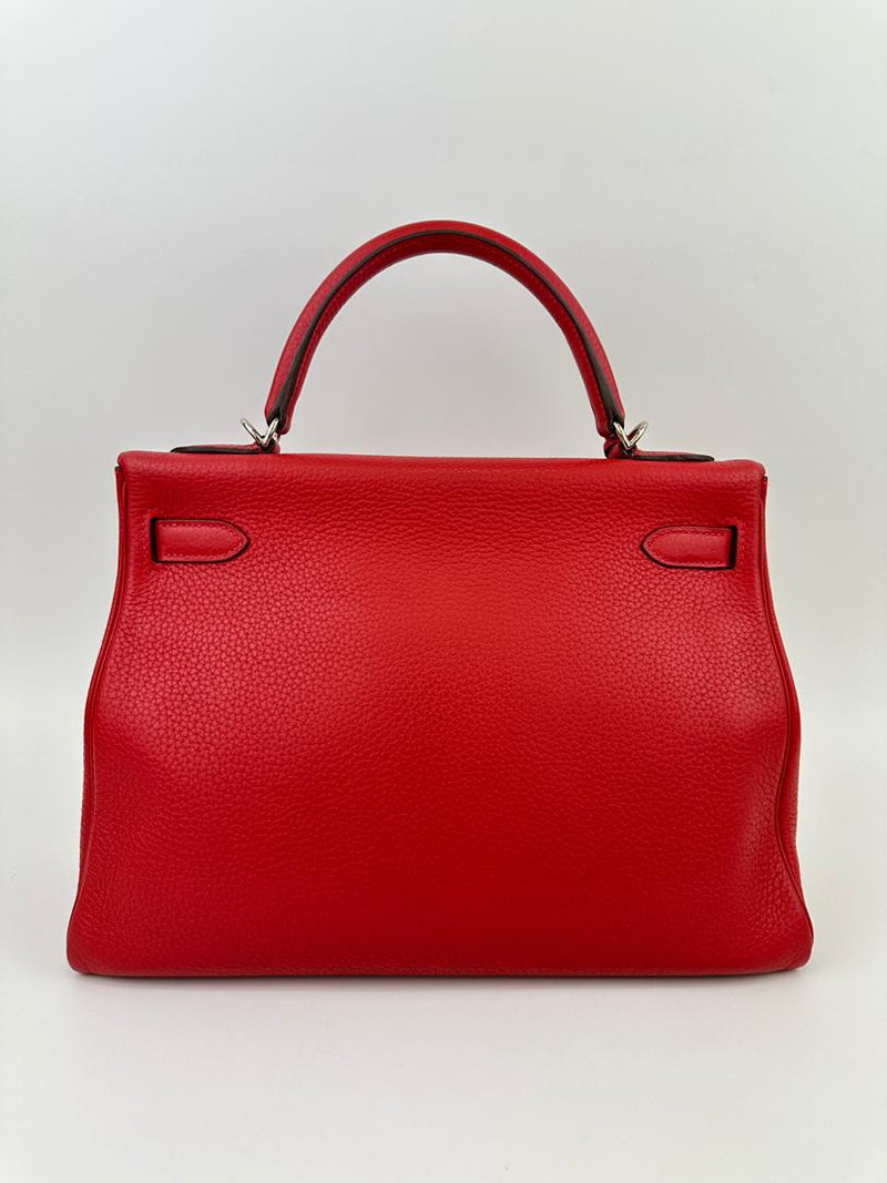 Kelly 32 Clemence Rouge Casaque Retourne PHW (Cash Price in Description)