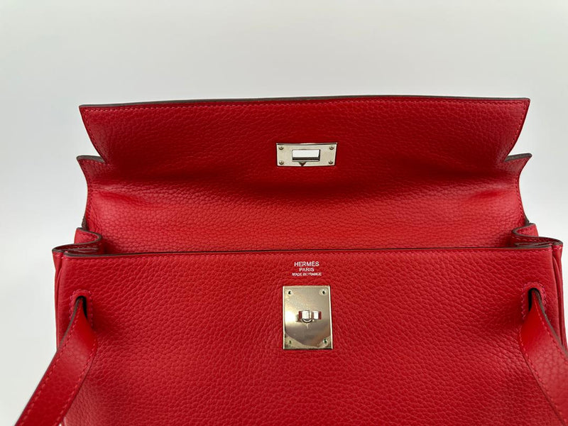 Kelly 32 Clemence Rouge Casaque Retourne PHW (Cash Price in Description)