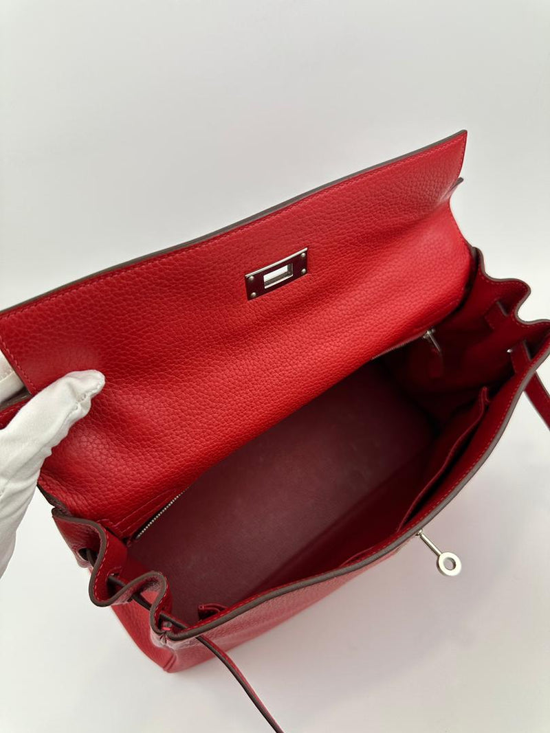 Kelly 32 Clemence Rouge Casaque Retourne PHW (Cash Price in Description)