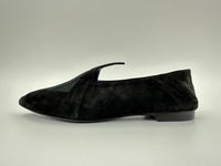 Mule Femme Rex Chevre Velours / Broderies Noir Suede Flats Size 36.5