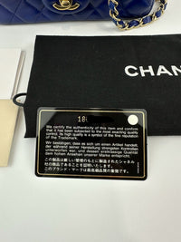 Mini Rectangular Flap in Blue Lambskin GHW