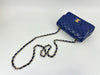 Mini Rectangular Flap in Blue Lambskin GHW