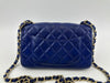 Mini Rectangular Flap in Blue Lambskin GHW