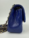 Mini Rectangular Flap in Blue Lambskin GHW