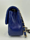 Mini Rectangular Flap in Blue Lambskin GHW