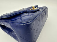 Mini Rectangular Flap in Blue Lambskin GHW