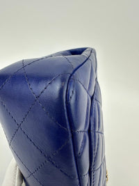 Mini Rectangular Flap in Blue Lambskin GHW