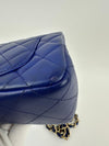 Mini Rectangular Flap in Blue Lambskin GHW