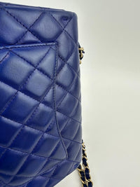 Mini Rectangular Flap in Blue Lambskin GHW