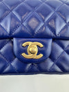 Mini Rectangular Flap in Blue Lambskin GHW