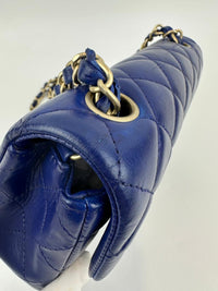 Mini Rectangular Flap in Blue Lambskin GHW