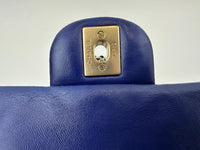 Mini Rectangular Flap in Blue Lambskin GHW