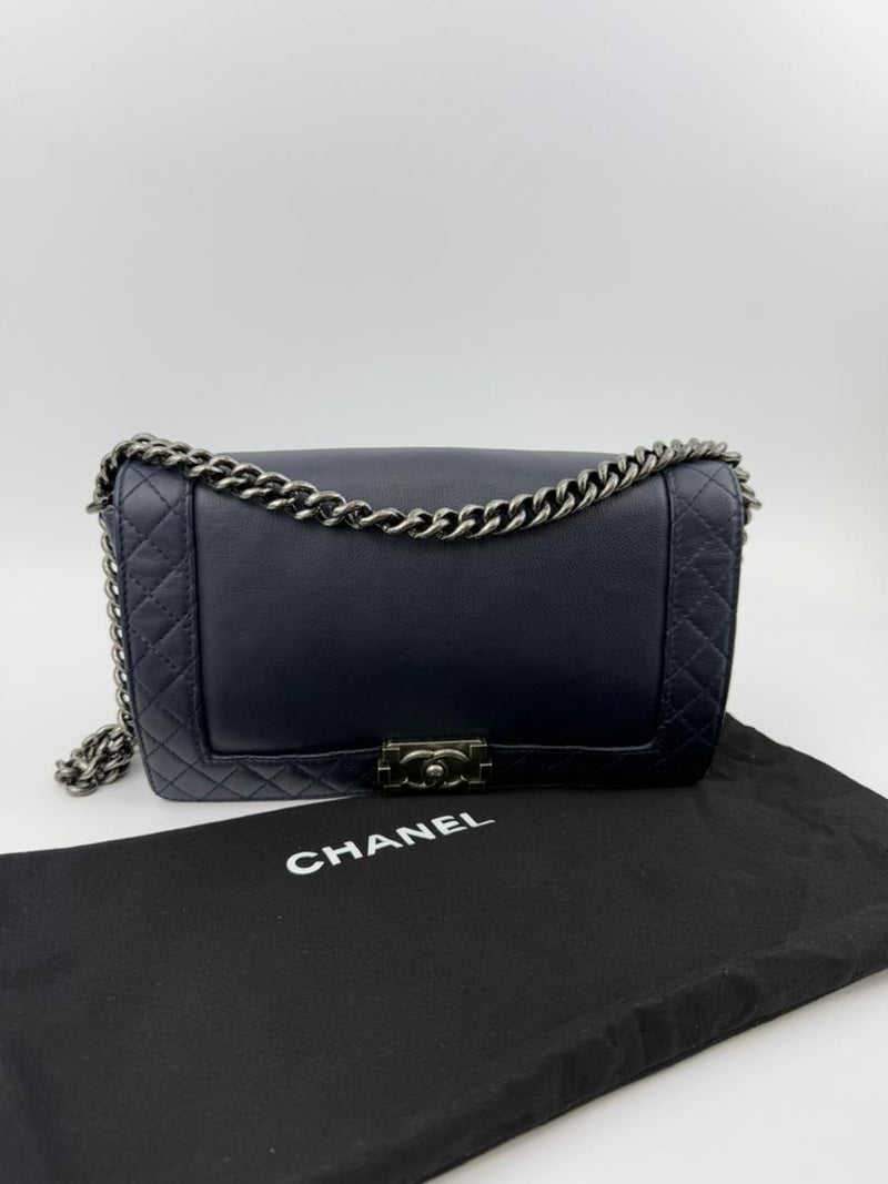 Medium Boy Bag in Reverso Calfskin RHW