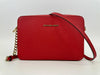 Red Saffiano Leather Jet Set Camera Crossbody Bag