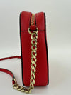 Red Saffiano Leather Jet Set Camera Crossbody Bag