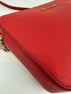 Red Saffiano Leather Jet Set Camera Crossbody Bag