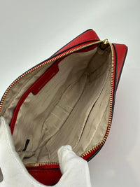 Red Saffiano Leather Jet Set Camera Crossbody Bag