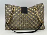 GG Supreme Monogram Bees Medium Padlock Tote