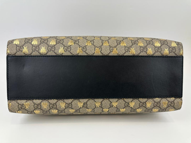 GG Supreme Monogram Bees Medium Padlock Tote