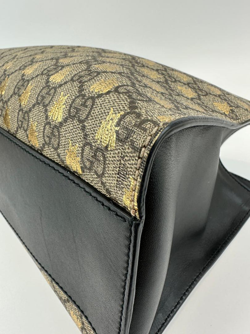 GG Supreme Monogram Bees Medium Padlock Tote