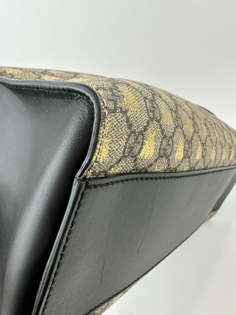 GG Supreme Monogram Bees Medium Padlock Tote