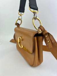 C Tan Calfskin Shoulder Bag