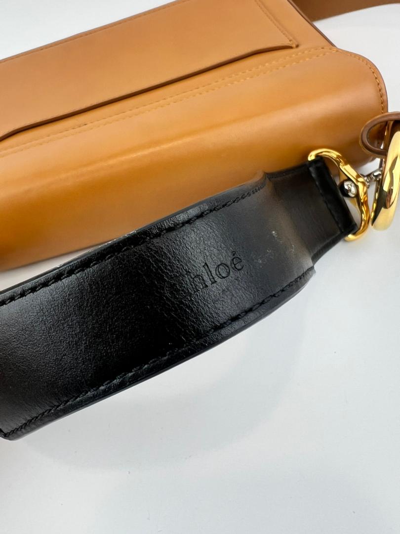 C Tan Calfskin Shoulder Bag