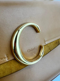 C Tan Calfskin Shoulder Bag