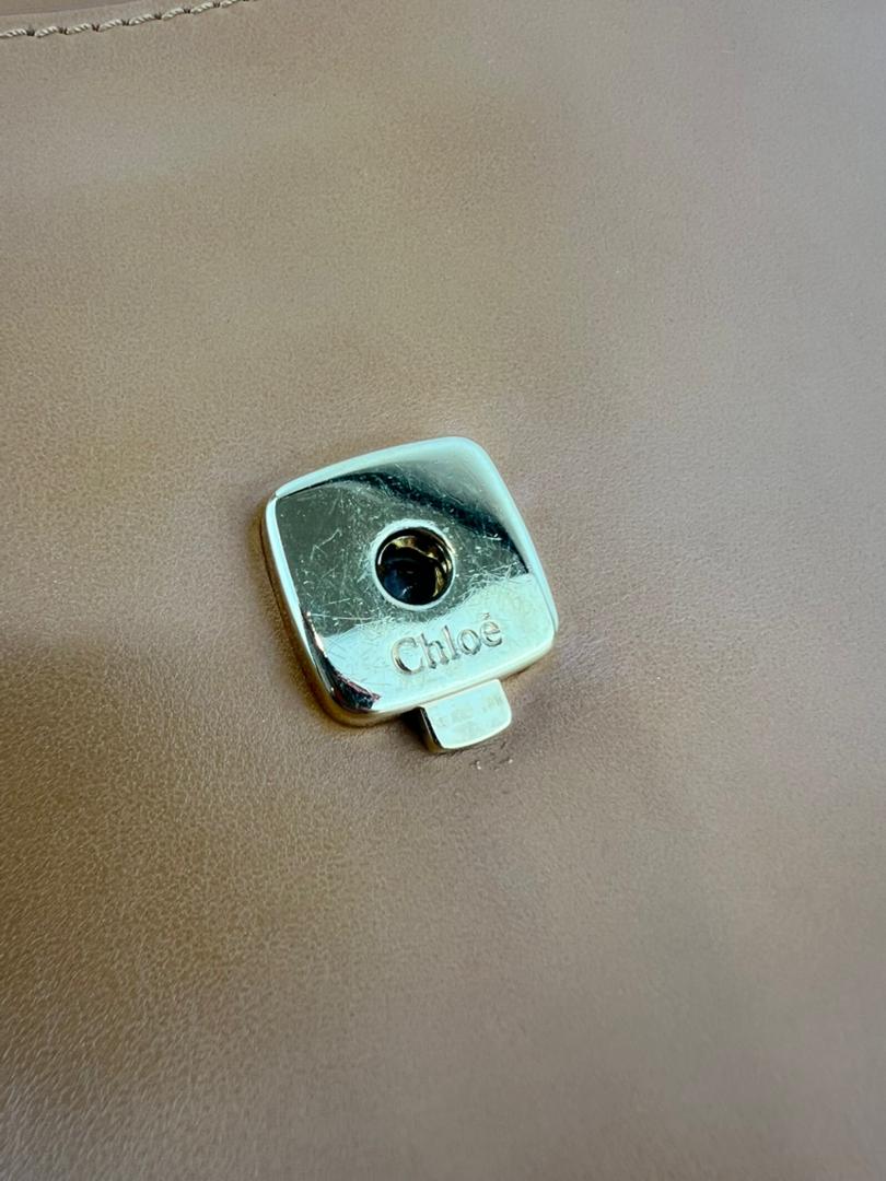 C Tan Calfskin Shoulder Bag