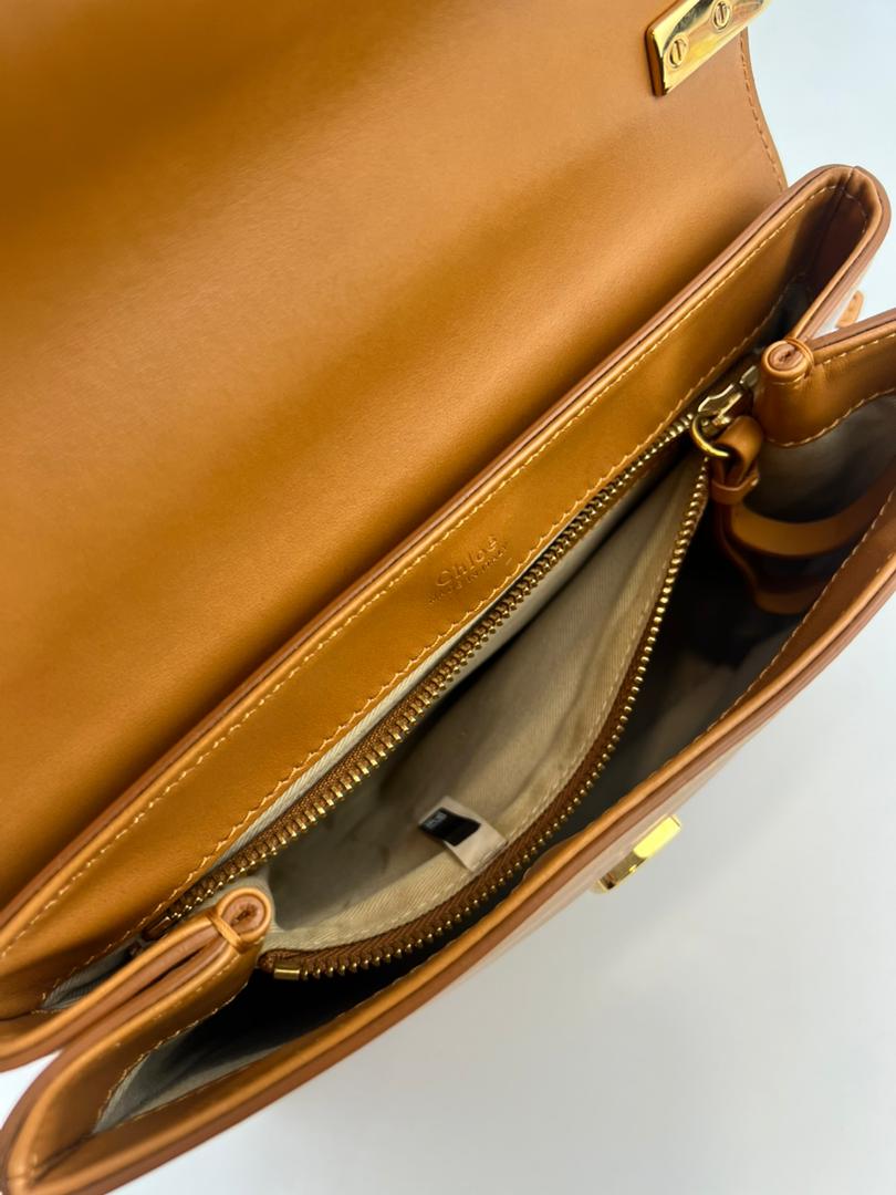 C Tan Calfskin Shoulder Bag