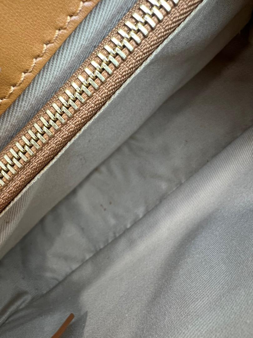 C Tan Calfskin Shoulder Bag