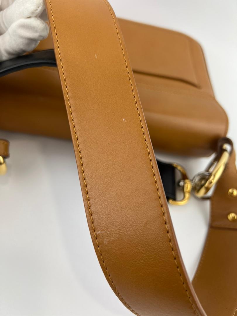 C Tan Calfskin Shoulder Bag