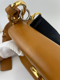 C Tan Calfskin Shoulder Bag