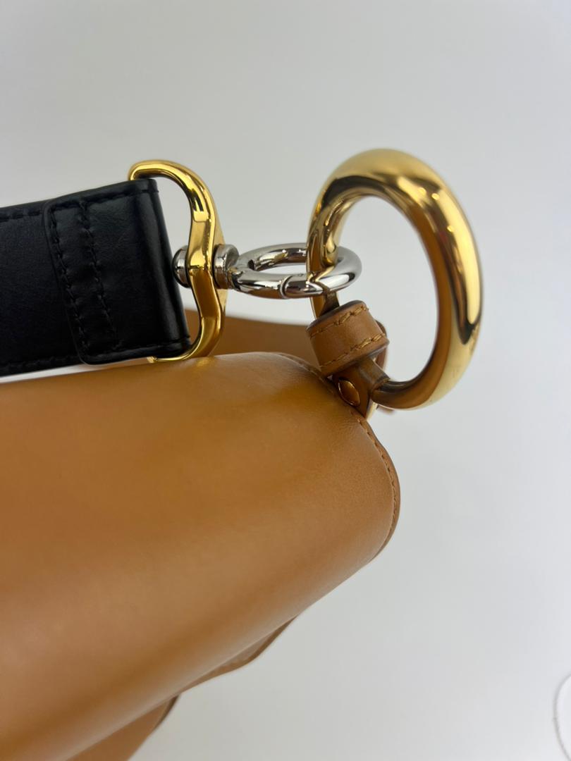 C Tan Calfskin Shoulder Bag