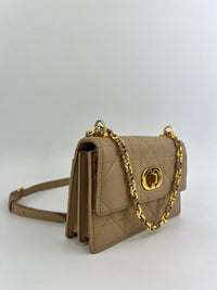 Miss Caro Mini Powder Beige Macrocannage Lambskin Bag