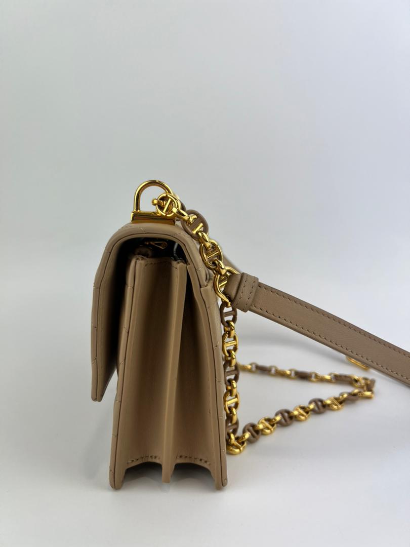 Miss Caro Mini Powder Beige Macrocannage Lambskin Bag