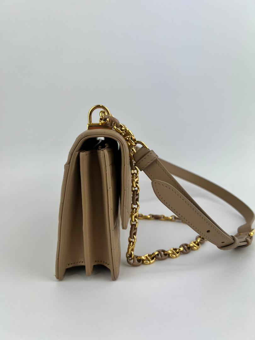 Miss Caro Mini Powder Beige Macrocannage Lambskin Bag