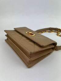 Miss Caro Mini Powder Beige Macrocannage Lambskin Bag