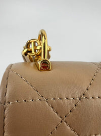 Miss Caro Mini Powder Beige Macrocannage Lambskin Bag