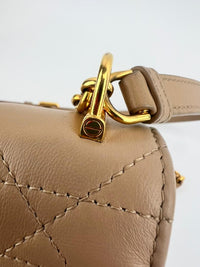 Miss Caro Mini Powder Beige Macrocannage Lambskin Bag