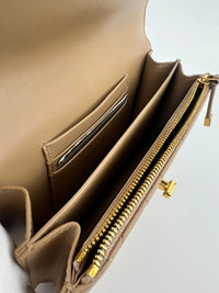 Miss Caro Mini Powder Beige Macrocannage Lambskin Bag