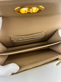 Miss Caro Mini Powder Beige Macrocannage Lambskin Bag