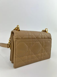 Miss Caro Mini Powder Beige Macrocannage Lambskin Bag