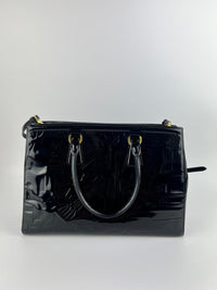 BN2492 Spazzolato Patent Leather Tote Black
