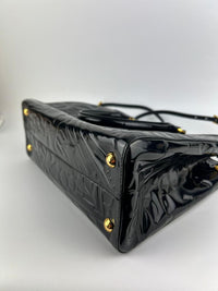 BN2492 Spazzolato Patent Leather Tote Black