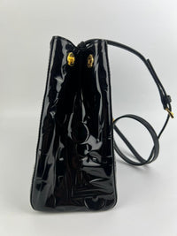 BN2492 Spazzolato Patent Leather Tote Black