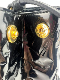 BN2492 Spazzolato Patent Leather Tote Black