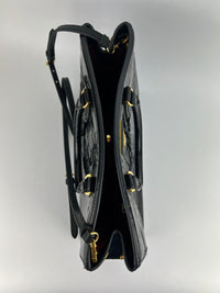 BN2492 Spazzolato Patent Leather Tote Black